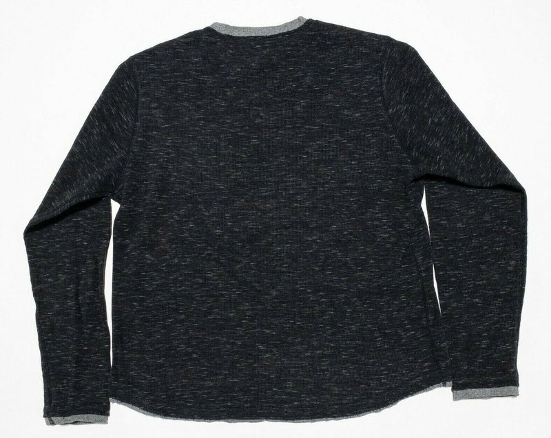 Carbon 2 Cobalt Thermal Men's Large Waffle-Knit Shirt Black Gray L/S Pocket