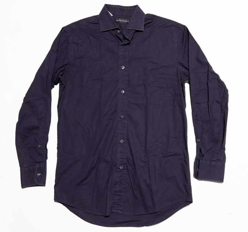 Ralph Lauren Black Label Shirt Men's Small Dark Purple Italy Spread Collar RLBL