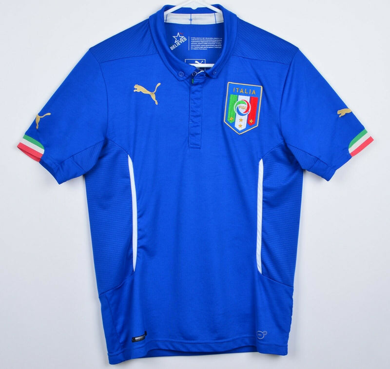 Italy Men's Sz Small Puma Blue Soccer Football DryCell Italia Jersey