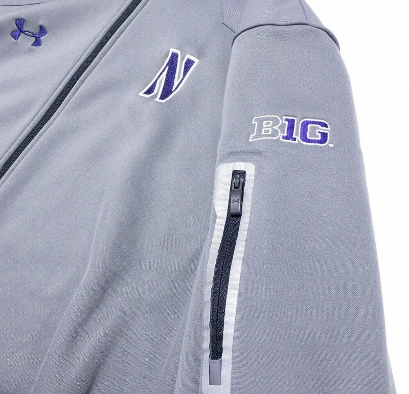 Northwestern Team Issue Jacket Men's Medium Under armour Wildcats Full Zip Hood