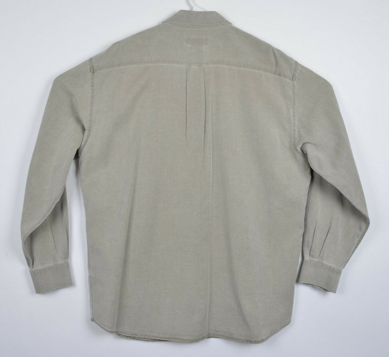 Ermenegildo Zegna Men's XL Cotton Rayon Blend Italy Designer Button-Front Shirt