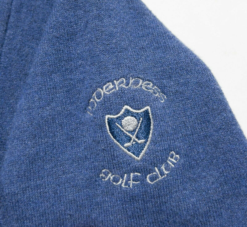 Peter Millar Crown Sport Men's XL Solid Blue Golf Knit 1/4 Zip Pullover Sweater