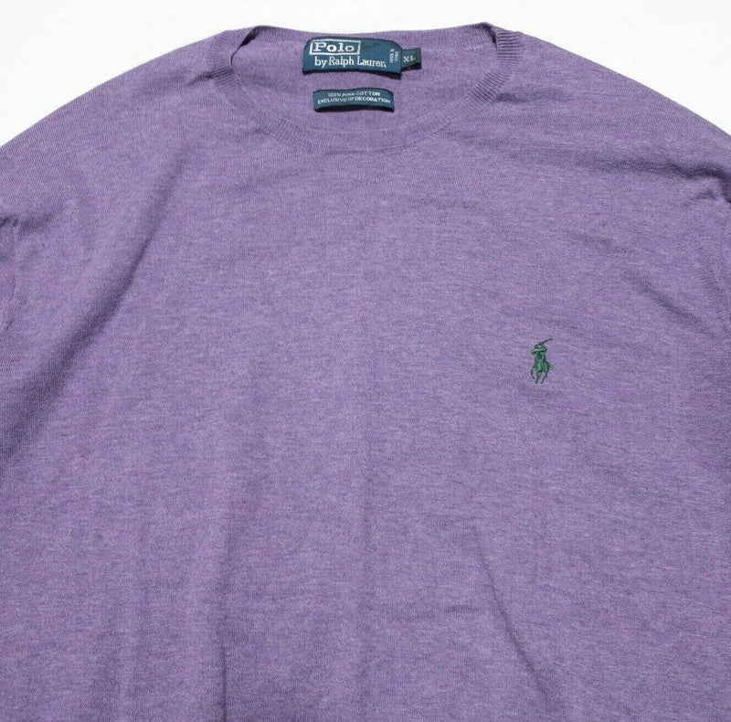 Polo Ralph Lauren Crewneck Sweater Purple Lightweight Pima Cotton Men's XL