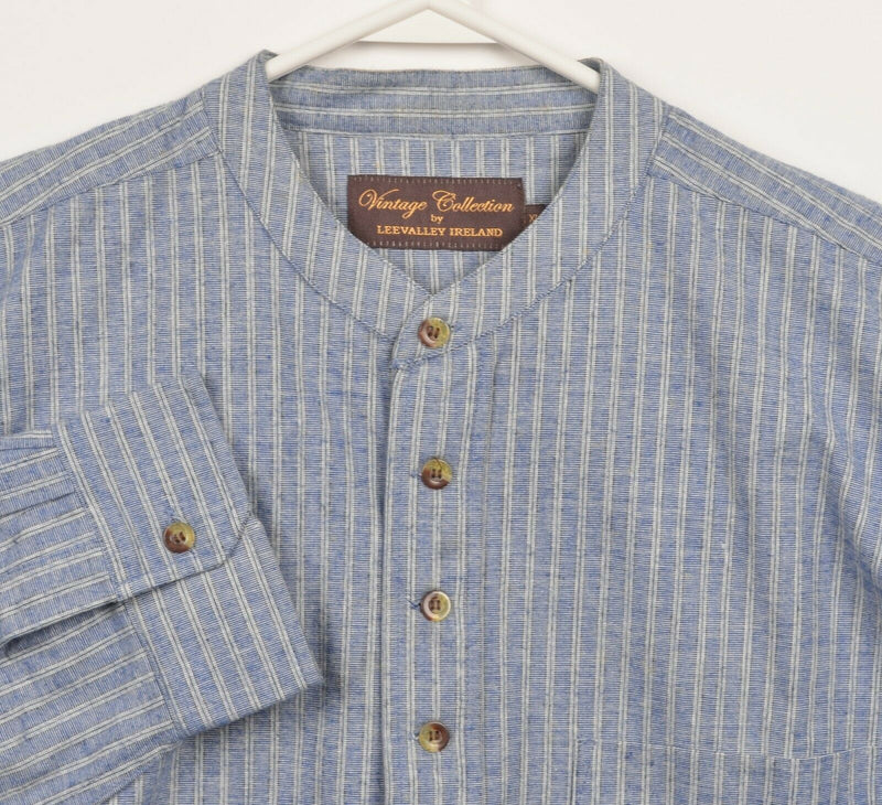 Lee Valley Ireland Men's XL Blue Vintage Collection Flannel Grandfather Shirt