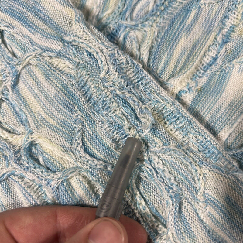 COOGI Australia Basics Men's 2X Textured 3D Knit Blue Vintage 90s Sweater