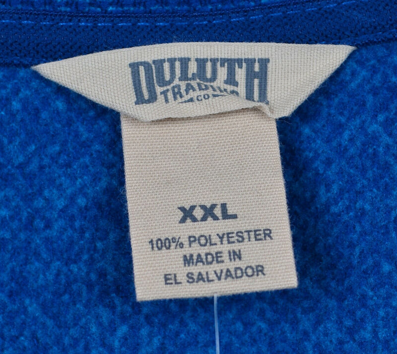 Duluth Trading Co. Men's 2XL Blue Full Zip Fleece Polyester Zipped Pockets Vest