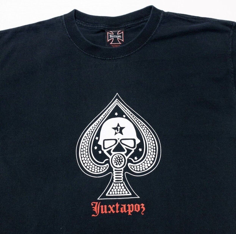 Vintage Juxtapoz Magazine T-Shirt Large Men's Spade Gas Mask Logo Short Sleeve