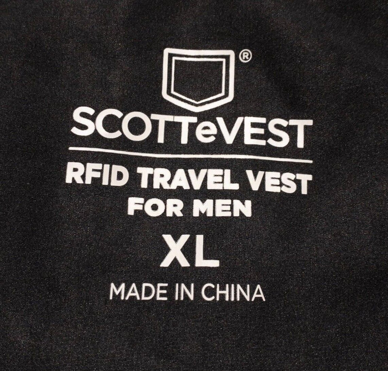 SCOTTeVEST Travel Vest Men's XL RFID Multi-Pocket Black Full Zip TeC Tech Enable