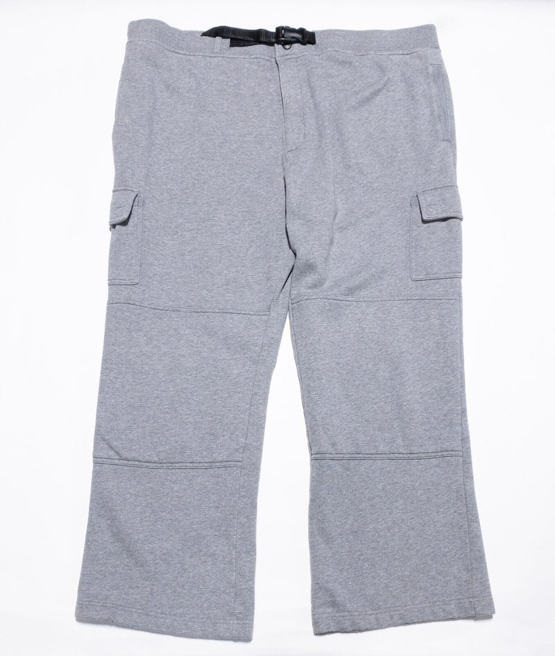 Duluth Trading Sweatpants Men's 3XLx30 Cargo Style Pants Gray Belted Souped Up