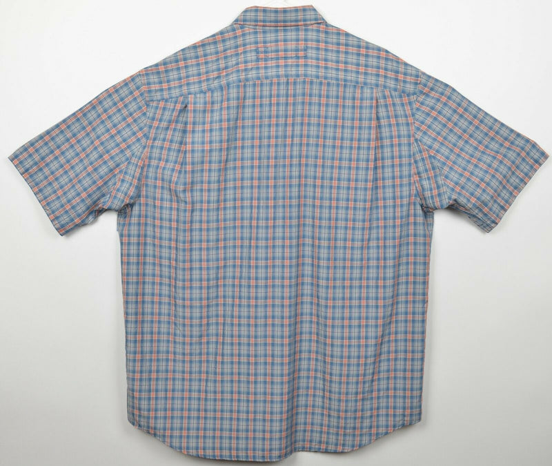 Duluth Trading Co Men's Sz XLT Polyester Blue Plaid Outdoor Fishing Shirt