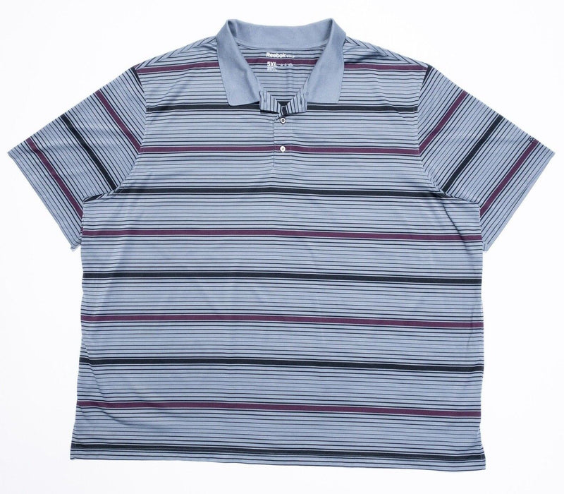 Reebok Golf 5XL Men's Polo Shirt Wicking Polyester Gray Striped Stretch