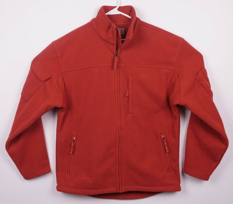 Duluth Trading Co Men's Medium Orange Fleece Windproof Full Zip Shoreman Jacket