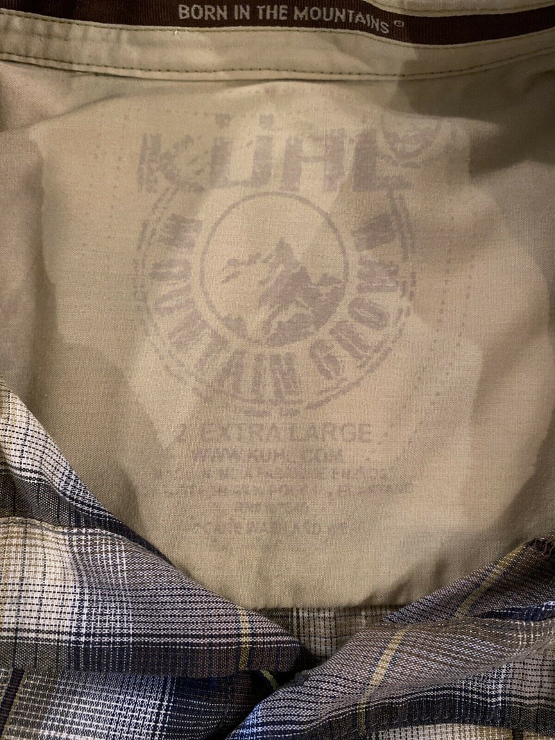 Kuhl Men's Sz 2XL Cotton Polyester Blend Plaid Hiking Casual Short Sleeve Shirt