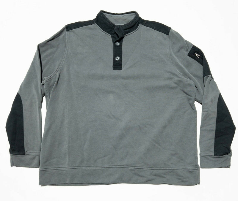 UNTUCKit Bolan Henley Collar Sweatshirt Gray Black Colorblock Men's 2XL