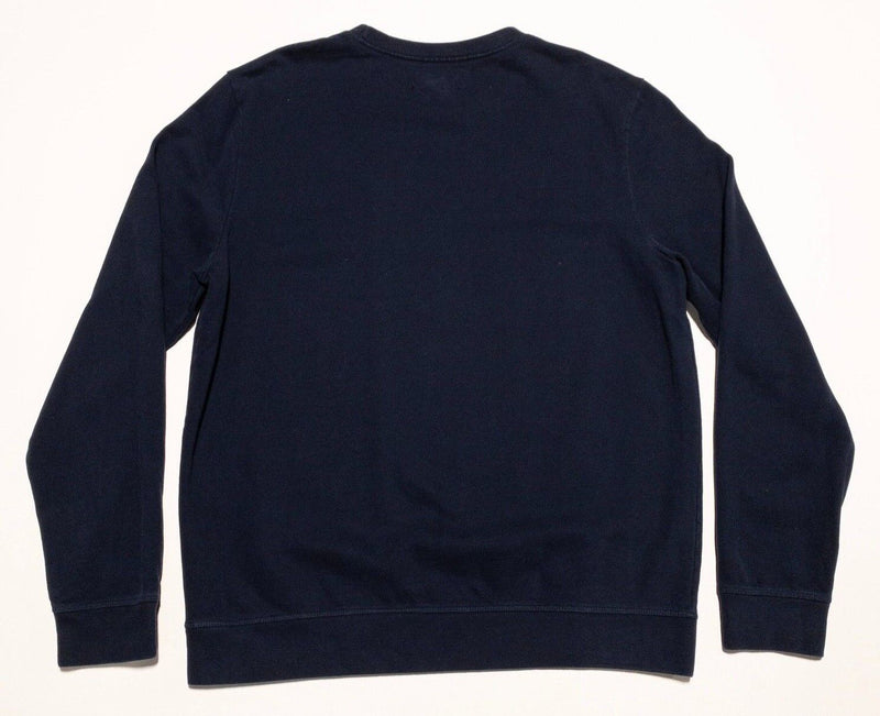 AllSaints Sweatshirt Men's XL Aven Crew Pullover Navy Blue Ramskull Logo