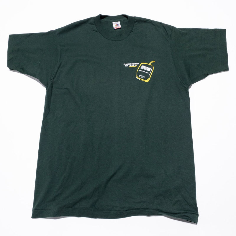 Vintage Ameritech Caller ID T-Shirt Men's XL Green Single Stitch Double-Sided