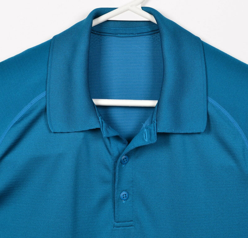 Lululemon Men's Medium Solid Blue Athleisure Stretch Wicking S/S Polo Shirt