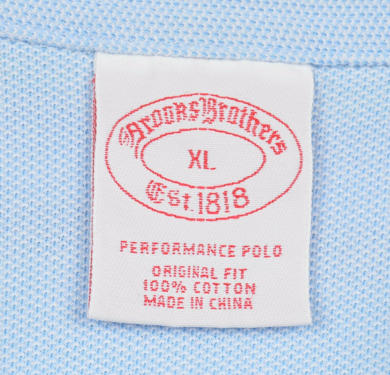 Brooks Brothers Men's Sz XL Performance Polo Mint Green Blue Striped Polo Shirt