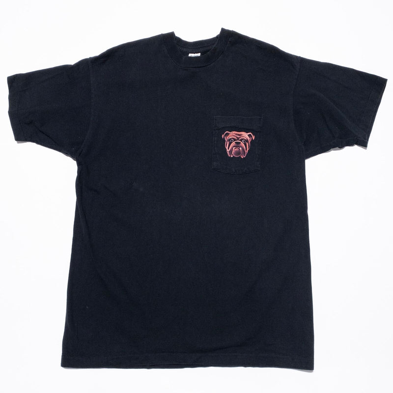 Vintage Red Dog Beer T-Shirt Mens XL 90s Miller Promo Pocket Black Single Stitch