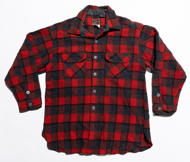 Johnson Woolen Mills Shirt Jacket Men's 2XL Button-Front Flannel Vintage Check