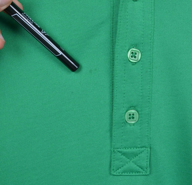 Travis Mathew Men's Sz 2XL Solid Green Pocket Pima Cotton Blend Golf Polo Shirt