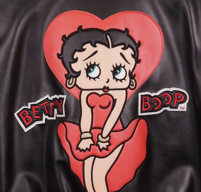 Betty Boop Leather Mens Jacket Medium Black/Red popular