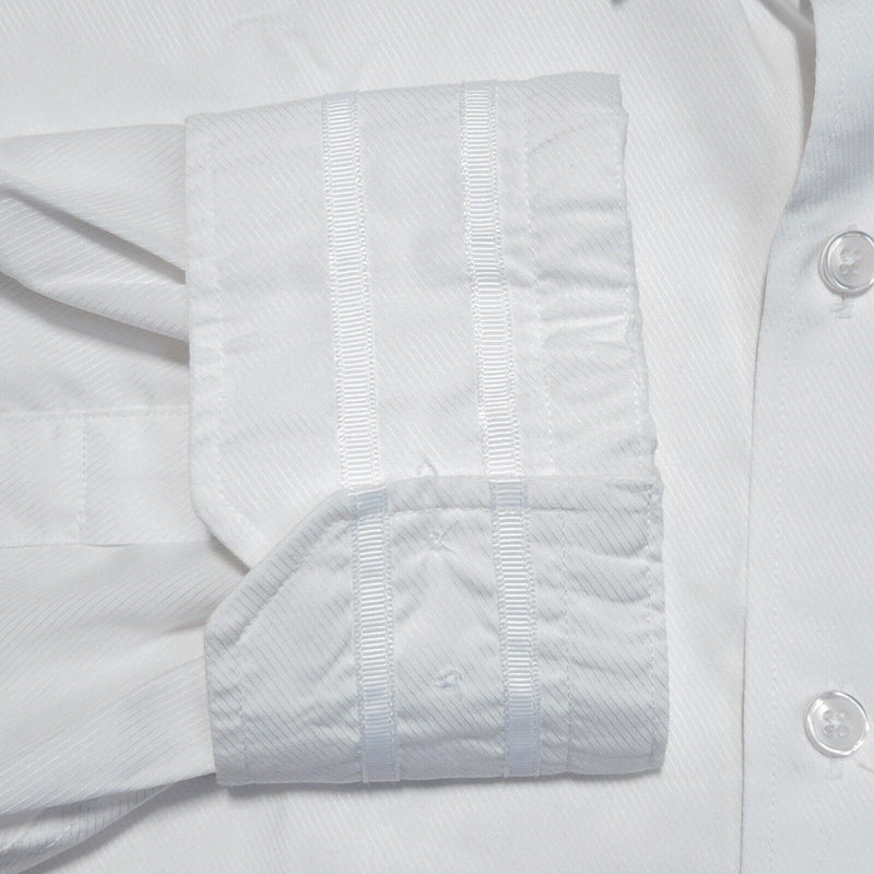 Robert Graham Shirt Men's 2XL Classic Long Sleeve Solid White Formal Ribbon