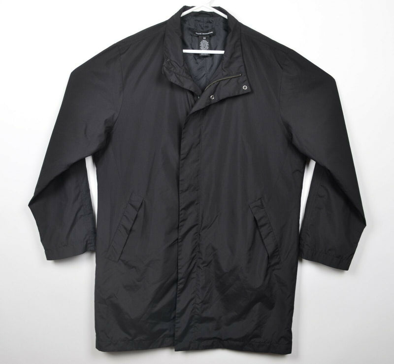Club Monaco Men's Medium Lightweight Solid Black Trench Raincoat Jacket