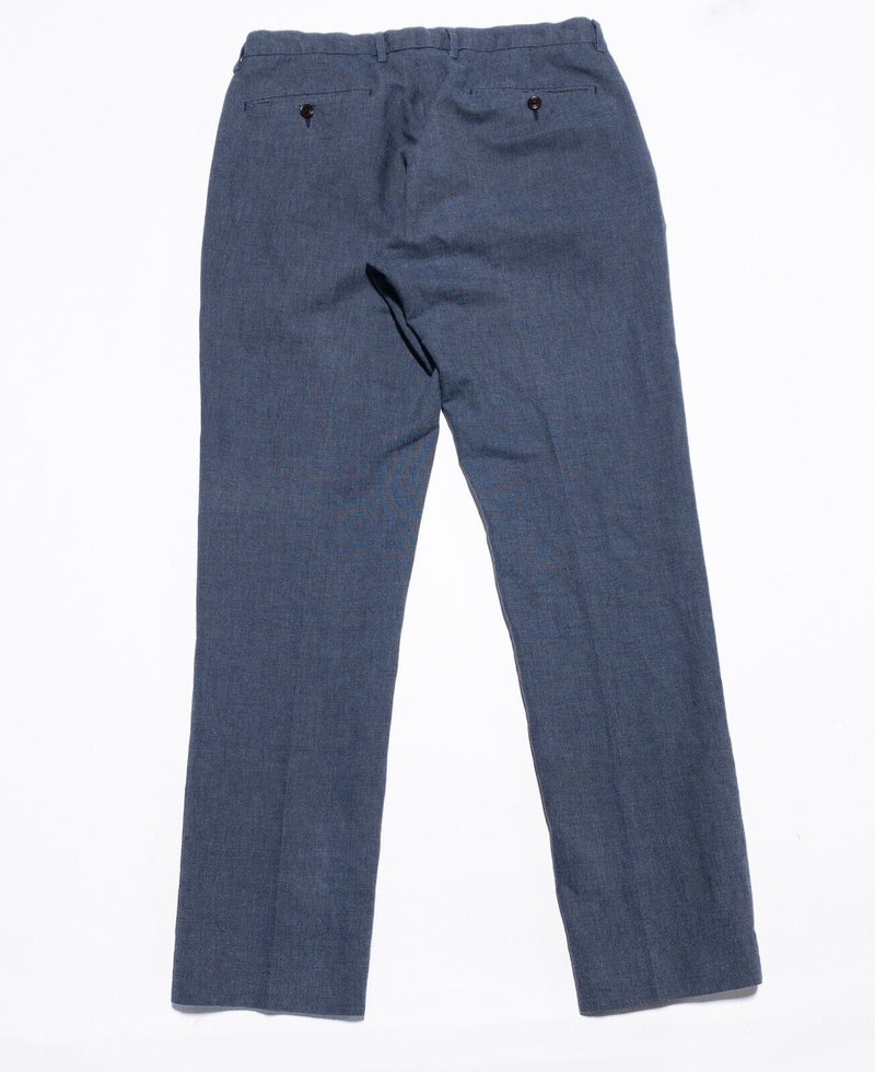 J. Crew Linen Pants Men's 32x32 Bowery Blue Linen Blend Preppy Baird McNutt