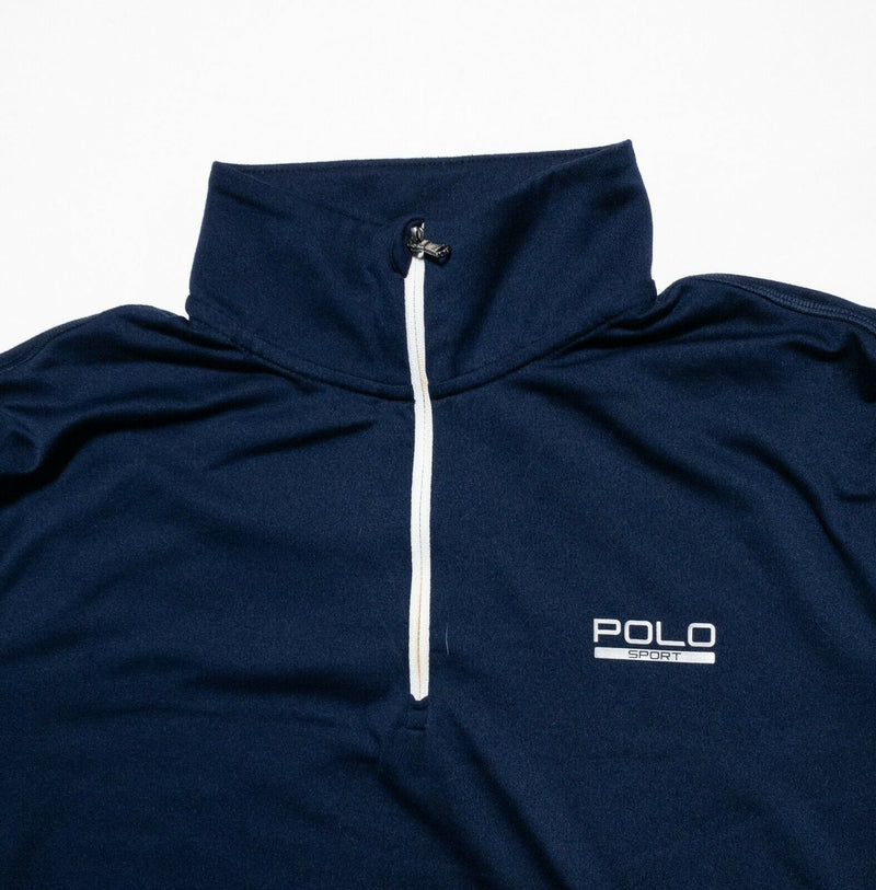 Polo Sport Ralph Lauren Men's Medium Navy Blue 1/4 Zip ThermoVent Wicking Jacket