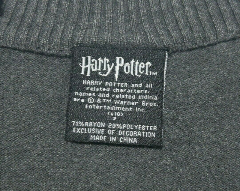 Harry Potter Gryffindor Women's 2XL? Gray Knit Striped V-Neck Cardigan Sweater