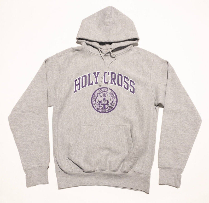 Holy Cross Hoodie Men's Small Vintage 90s Heavyweight Pro-Weave Gray College