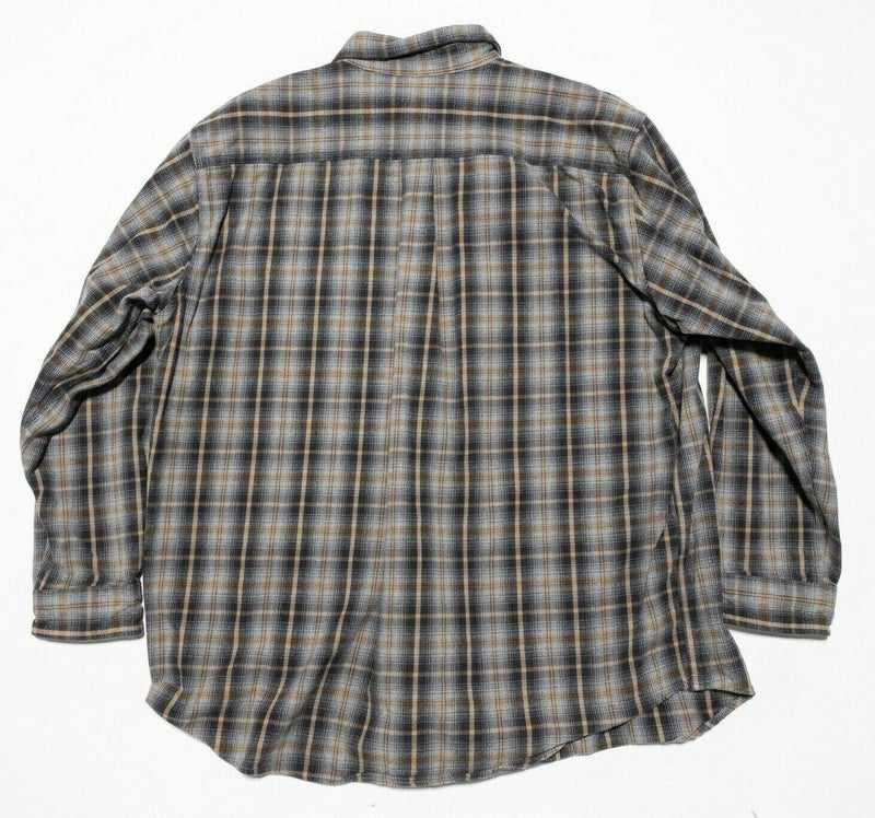 Carhartt Flannel Men's XL Heavyweight Shirt Gray Plaid S129 Flannel Shirt