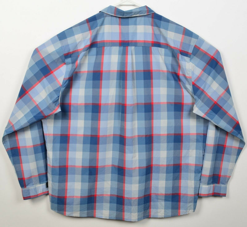 Patagonia Men's 2XL Blue Plaid Nylon Wicking Gone Again Shirt Odell Brewing