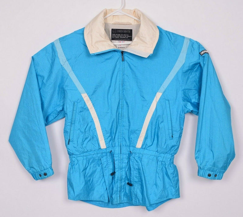 Vintage 80s Descente Women's Medium Ski Jacket Teal Blue Made in Japan