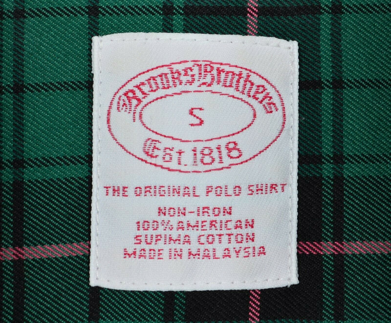 Brooks Brothers Men's Sz Small Non-Iron Green Tartan Plaid Button-Down Shirt