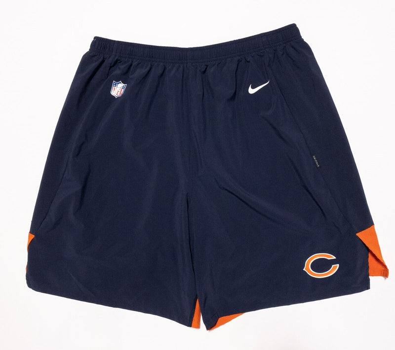 Team Issued Nike Chicago Bears NFL Shorts Men's 3XL Navy Orange OnField Practice
