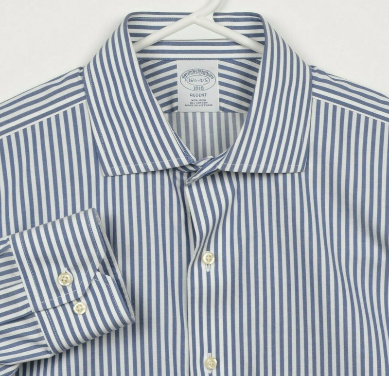 Brooks Brothers Men's 16.5-4/5 Non-Iron Blue Striped Spread Regent Dress Shirt