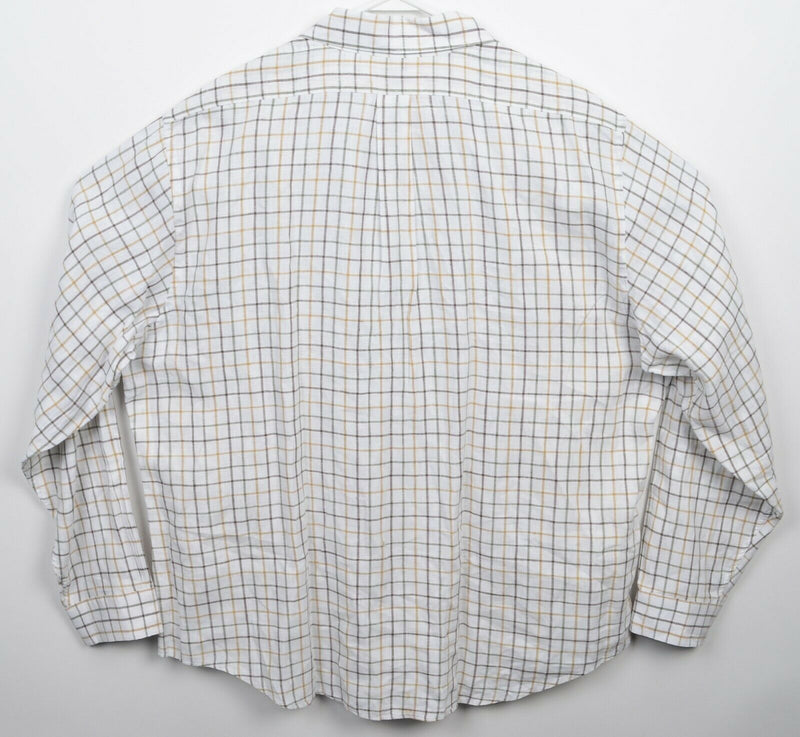 Brooks Brothers Men's 2XL Slim Fit Irish Linen White Graph Check Button Shirt
