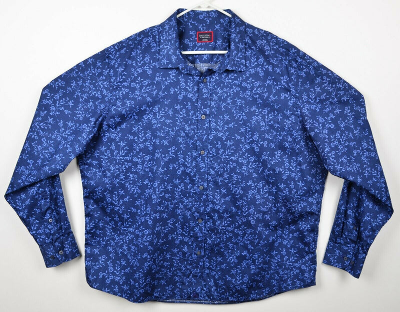UNTUCKit Men's 3XL Floral Navy Blue Flowers Long Sleeve Button-Front Shirt