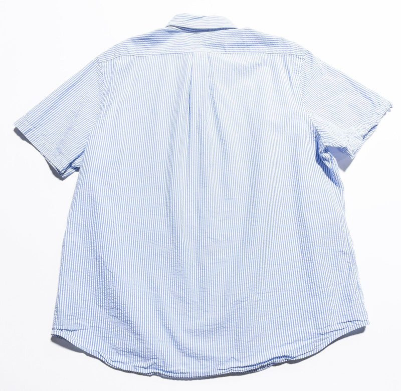 Polo Ralph Lauren Seersucker Shirt Mens XL Button-Down Blue White Striped Preppy