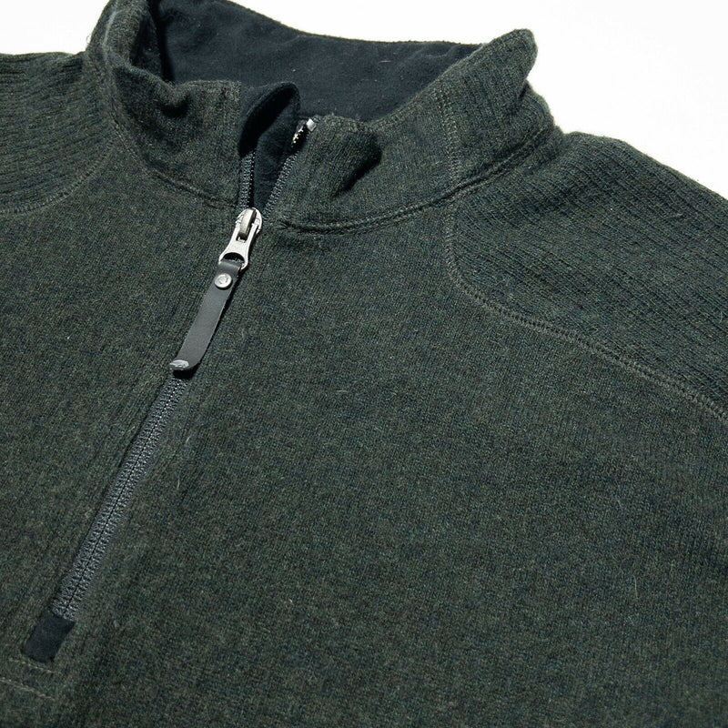 Mountain Hardwear Mazeno Peak Sweater Wool Blend 1/4 Zip Pullover Green Men's XL