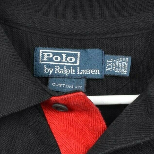 Polo Ralph Lauren Men's Sz 2XL Custom Fit Embroidered Crown Black Polo Shirt