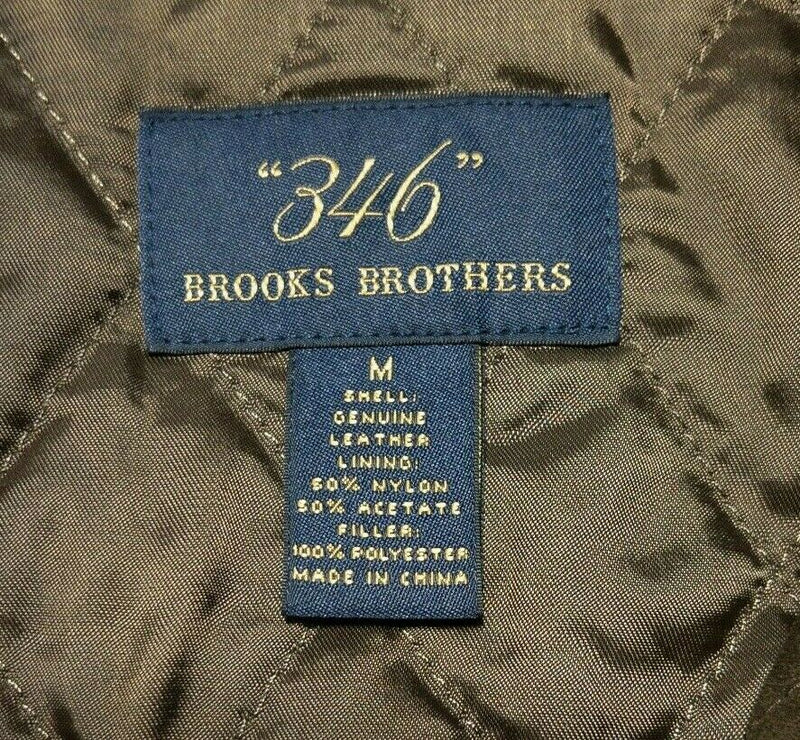 Brooks Brothers Suede Leather Bomber Jacket Lined Chocolate Brown Men's Medium