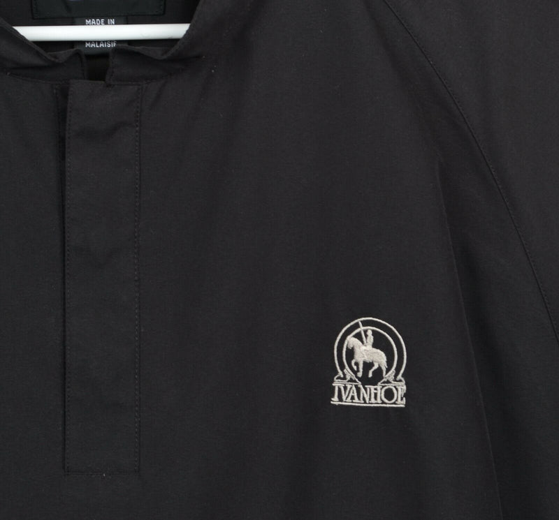 FootJoy Men's XL Black Henley Snap Collar Short Sleeve Windshirt Golf Jacket