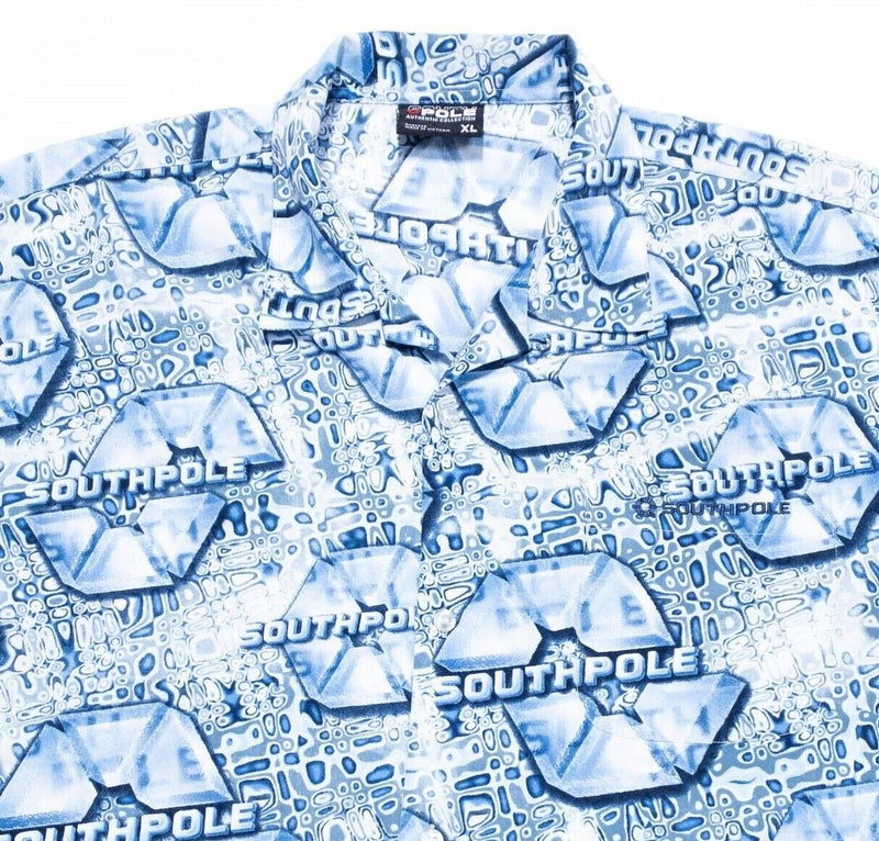 Vintage Southpole Shirt XL Men's Polyester 90s Y2K Vintage Logo Graphic Print
