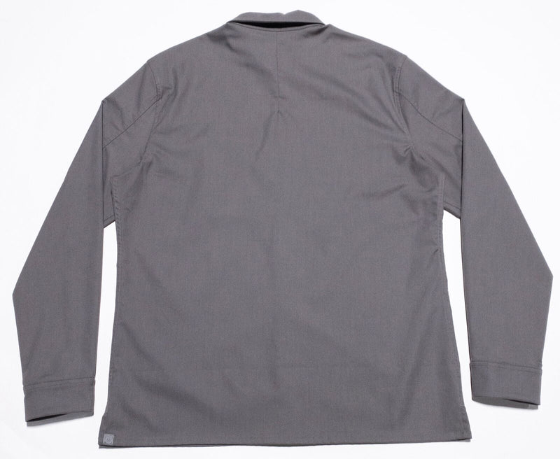 Lululemon Shirt Men Fits XL/2XL Button-Up Solid Gray Stretch Wicking Long Sleeve