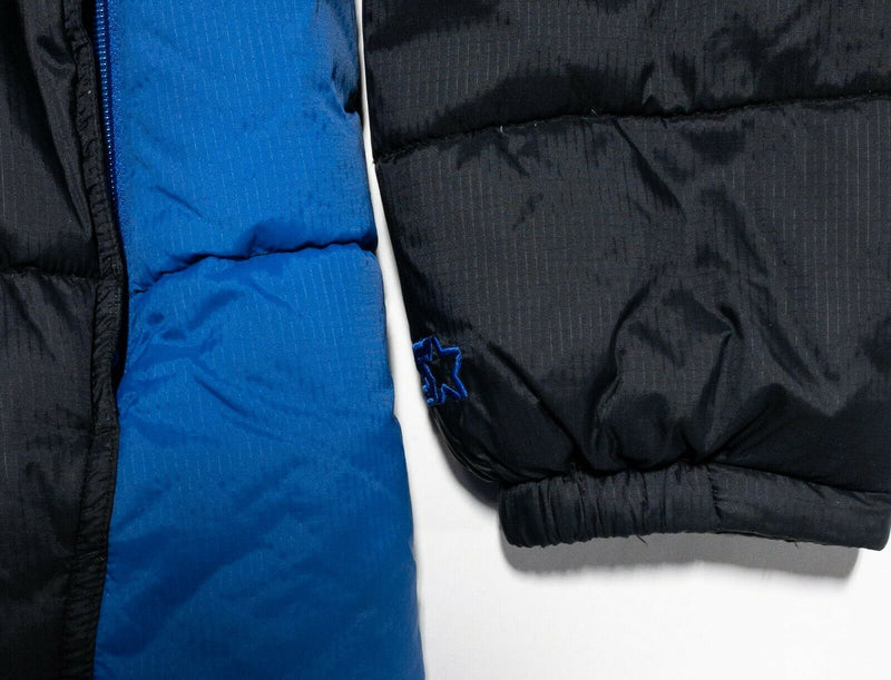 Starter Down Puffer Jacket Men's XL Vintage 90s Black Blue Zip Puffer Jacket