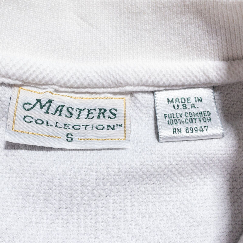 Vintage Masters Golf Polo Shirt Men's Small White Made in USA Stripe Accent 90s