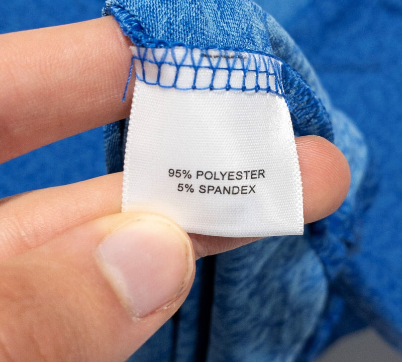 Peter Millar Summer Comfort Men's Fits XL Golf Shirt Blue Floral Pattern Wicking